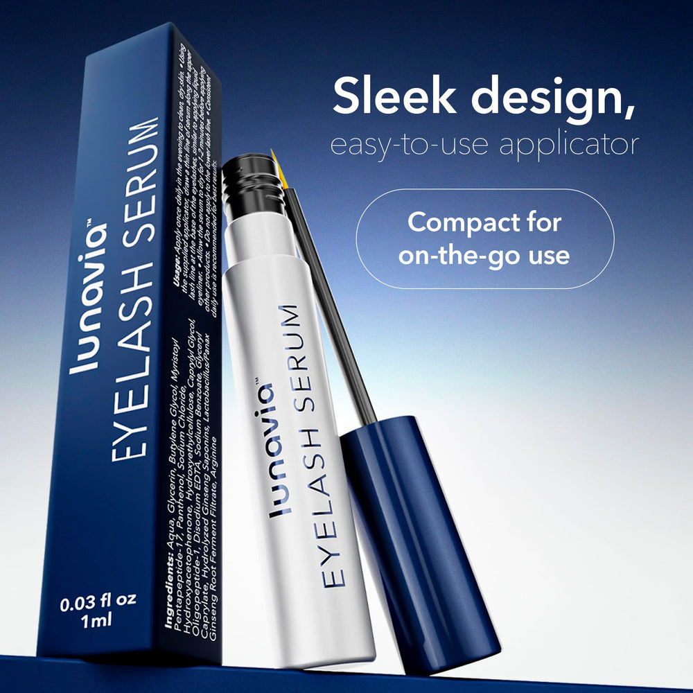 Lunavia Eyelash Serum packaging and product shot for everyday beauty routines