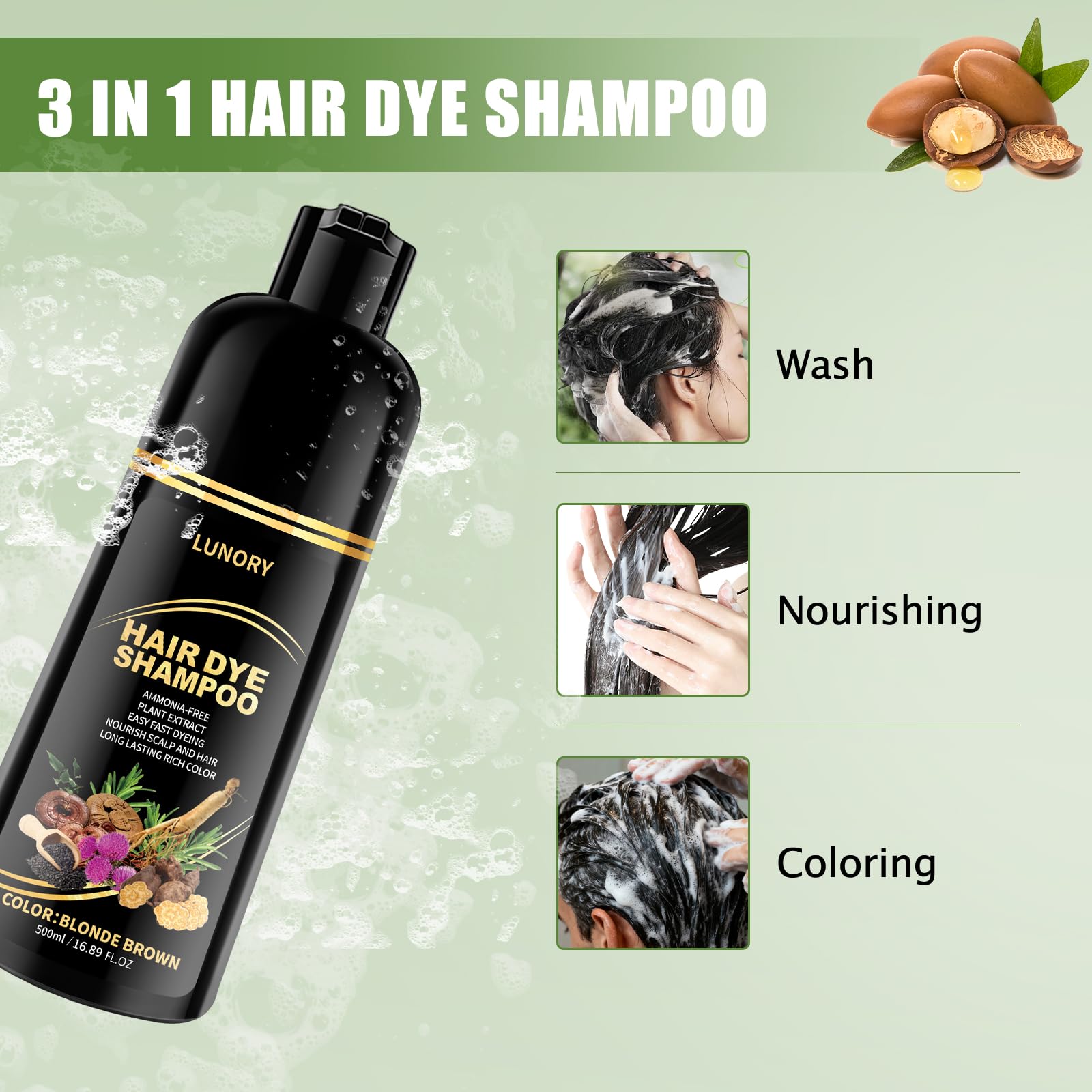 Lunory all hair types across straight, curly, thick textures.