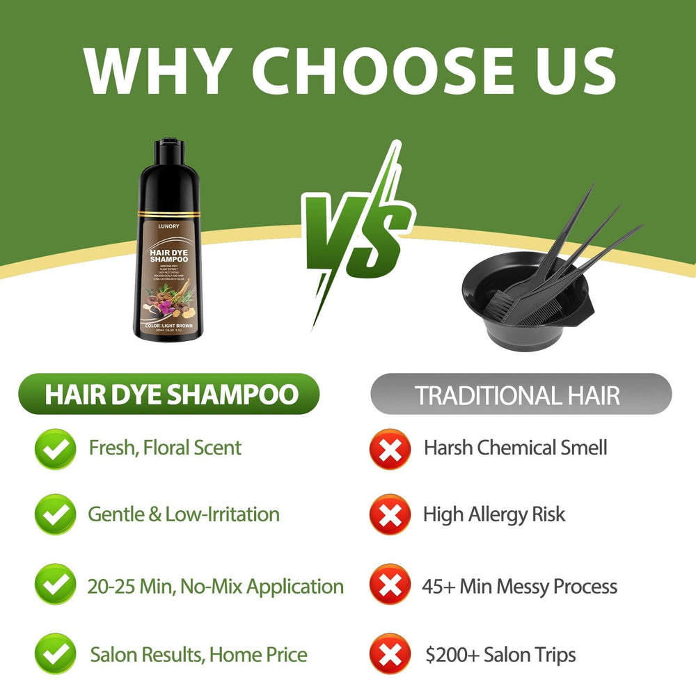 Lunory herbal botanical blend features ginseng and argan oil for conditioning.