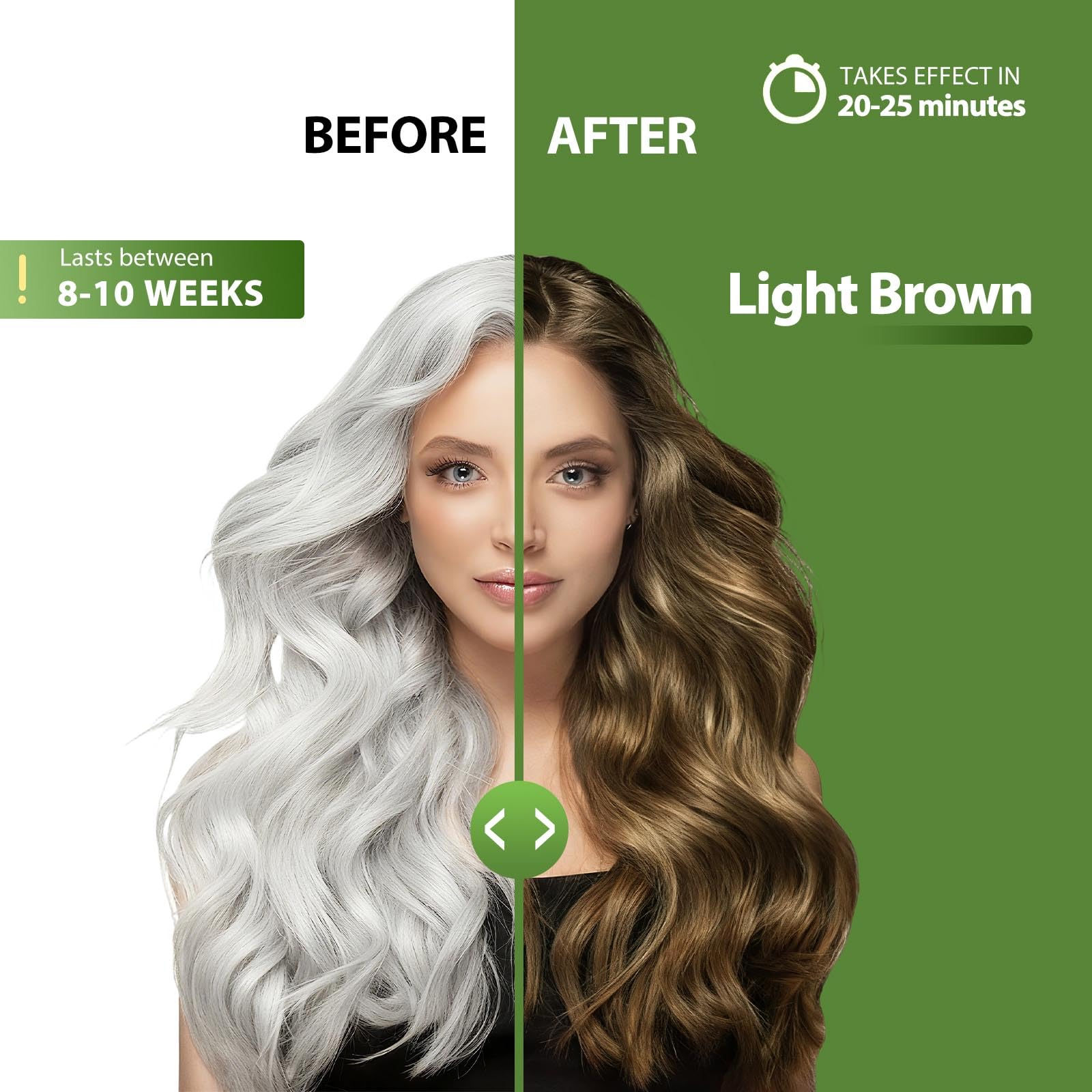Lunory gray-coverage-application demonstrates quick salon-grade results at home.
