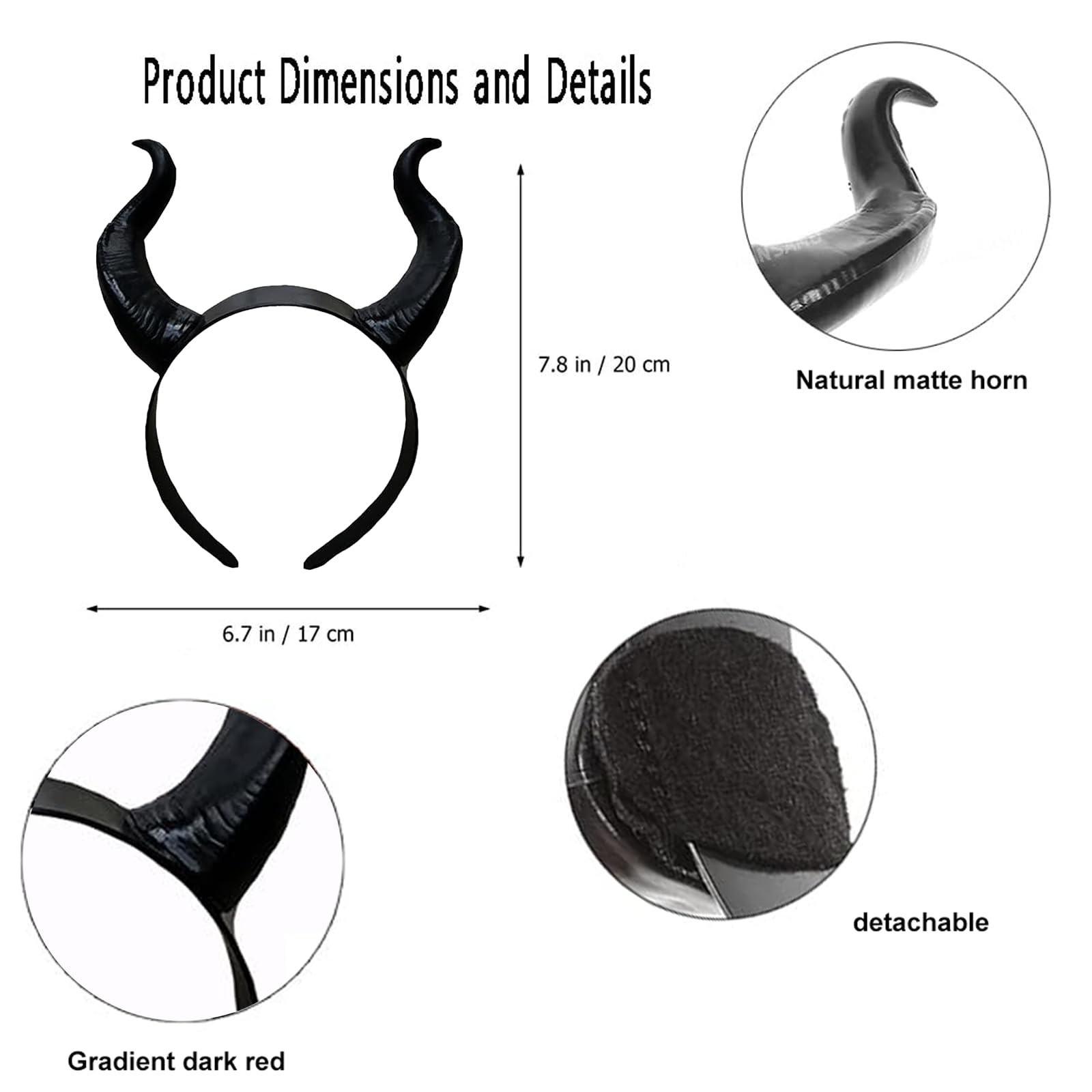 LUNROUG adjustable-band devil horns for secure comfortable wear