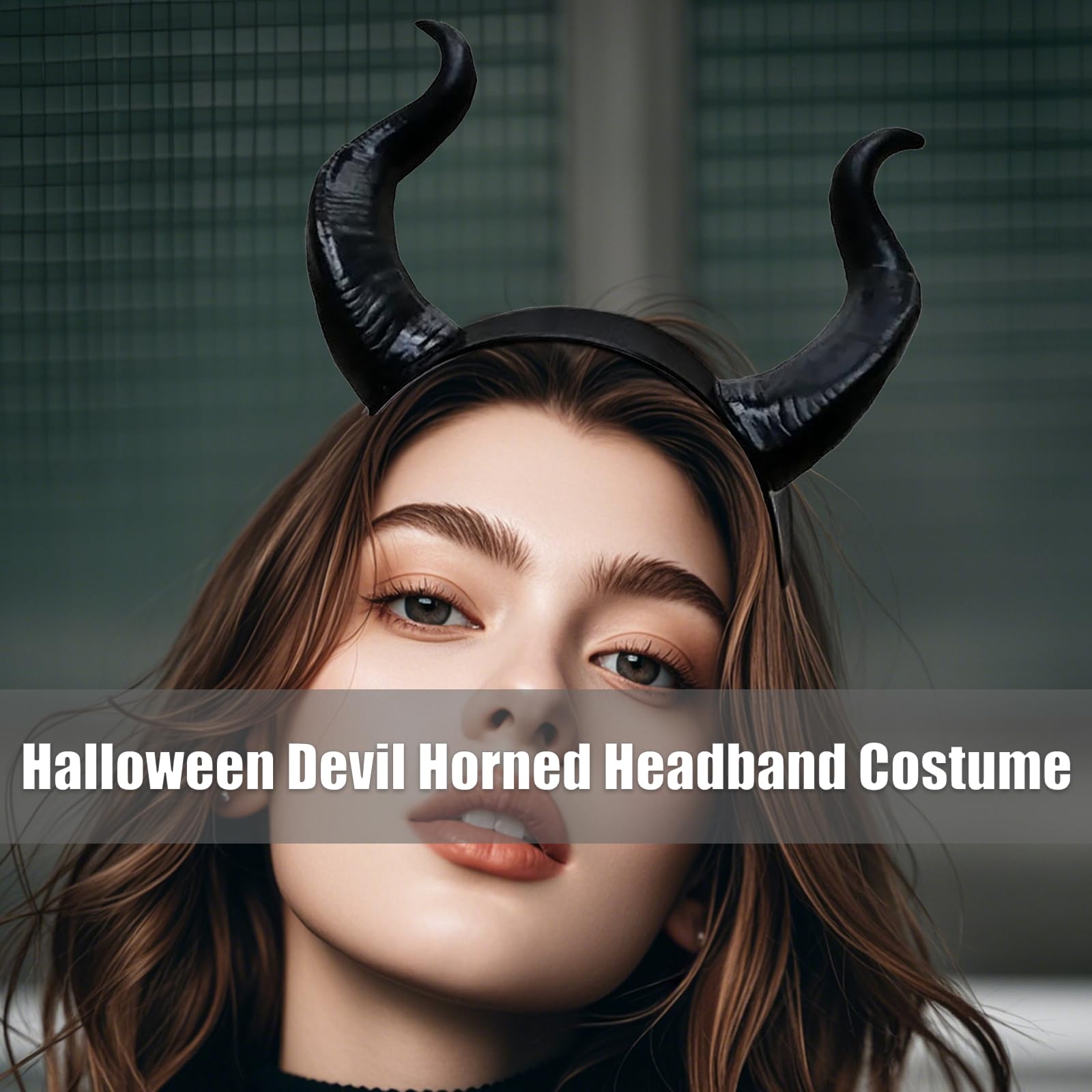 LUNROUG devil horns headband with cosplay look inspiration