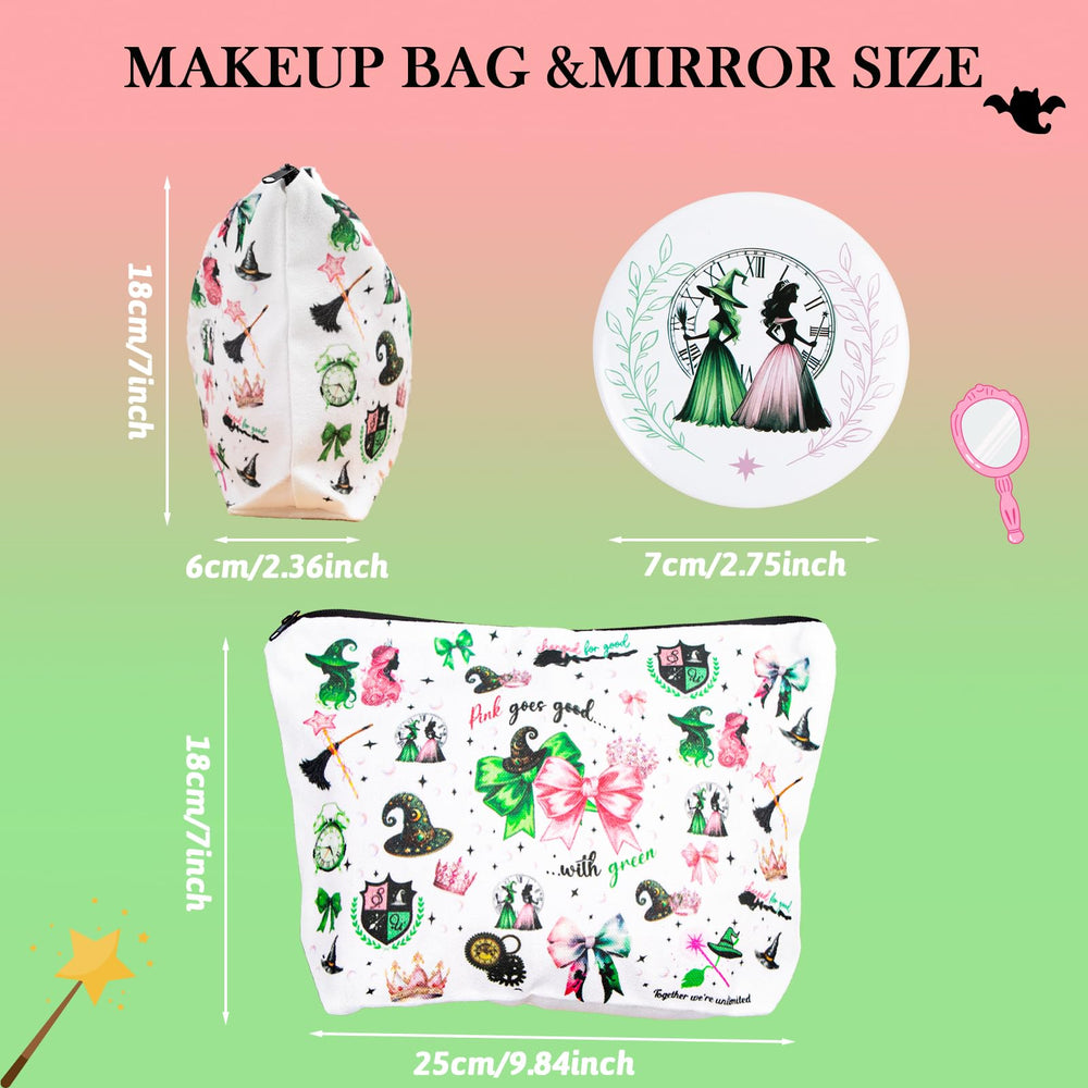 LUOHECAM witch makeup bag canvas texture and design details.