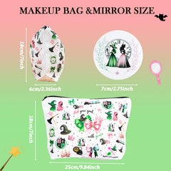 LUOHECAM witch makeup bag canvas texture and design details.