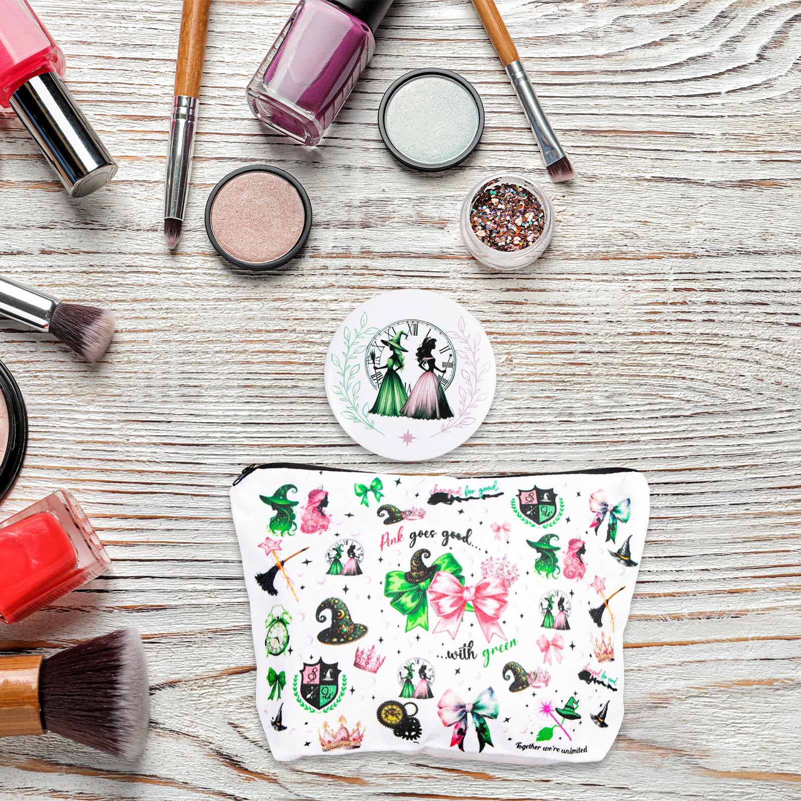 LUOHECAM witch makeup bag interior keeps 20+ cosmetics organized.