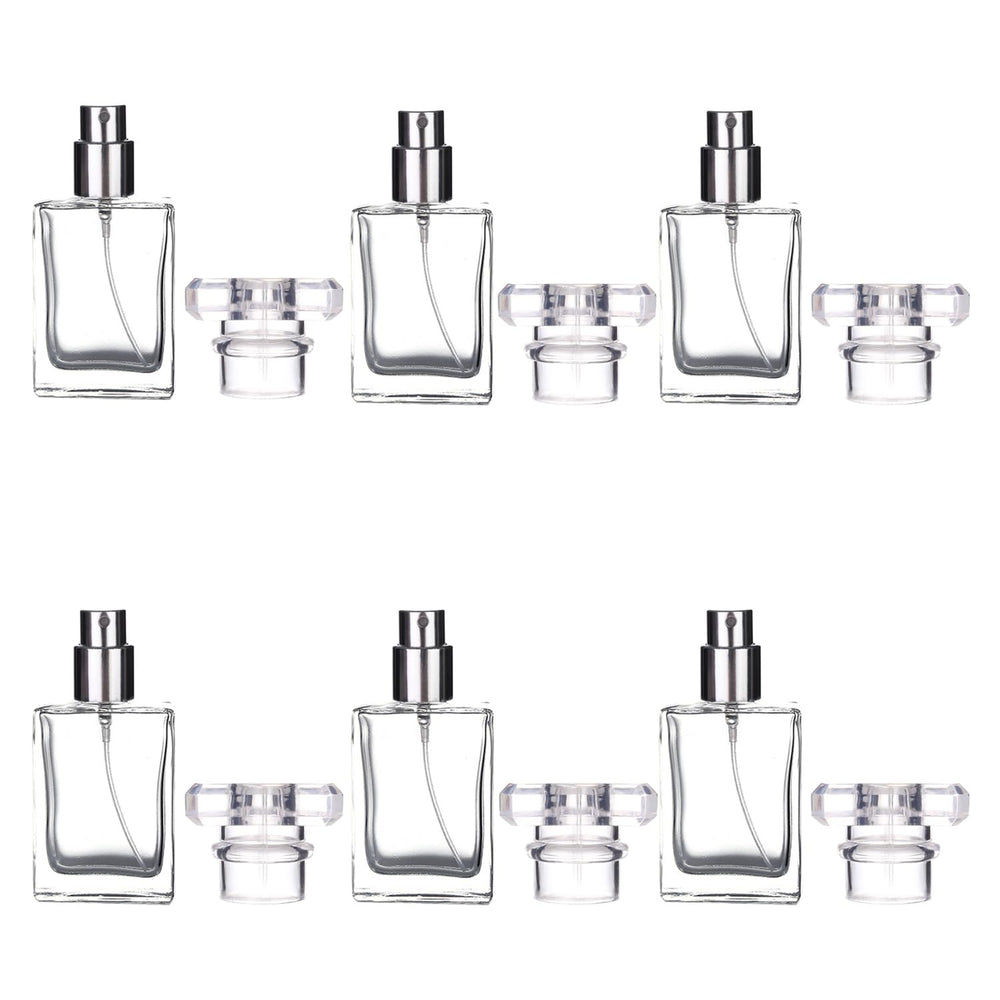 Luojery 6-pack transparent bottle front, compact 30ml travel-friendly perfume carrier