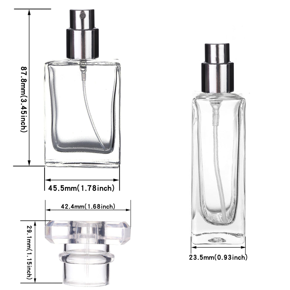 Luojery 6-pack black assorted bottles top view, stylish refillable spray for on-the-go fragrance