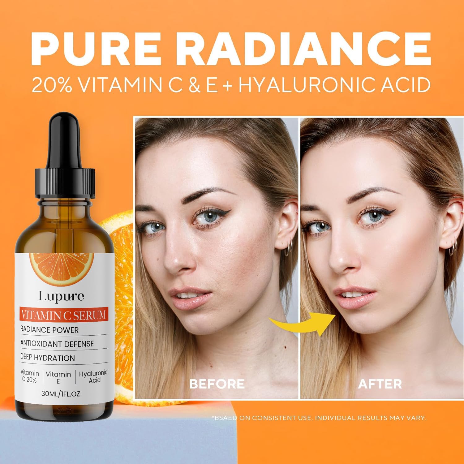 Lupure face serum texture reveals quick-absorbing, refreshing feel.
