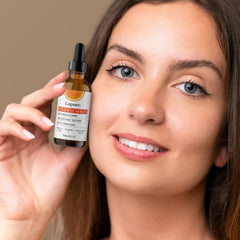 Lupure Vitamin C Serum with hyaluronic acid offers long-lasting moisturization.