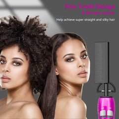 LURA pink hot comb heat-setting display showcasing versatile styling options up to 500°F