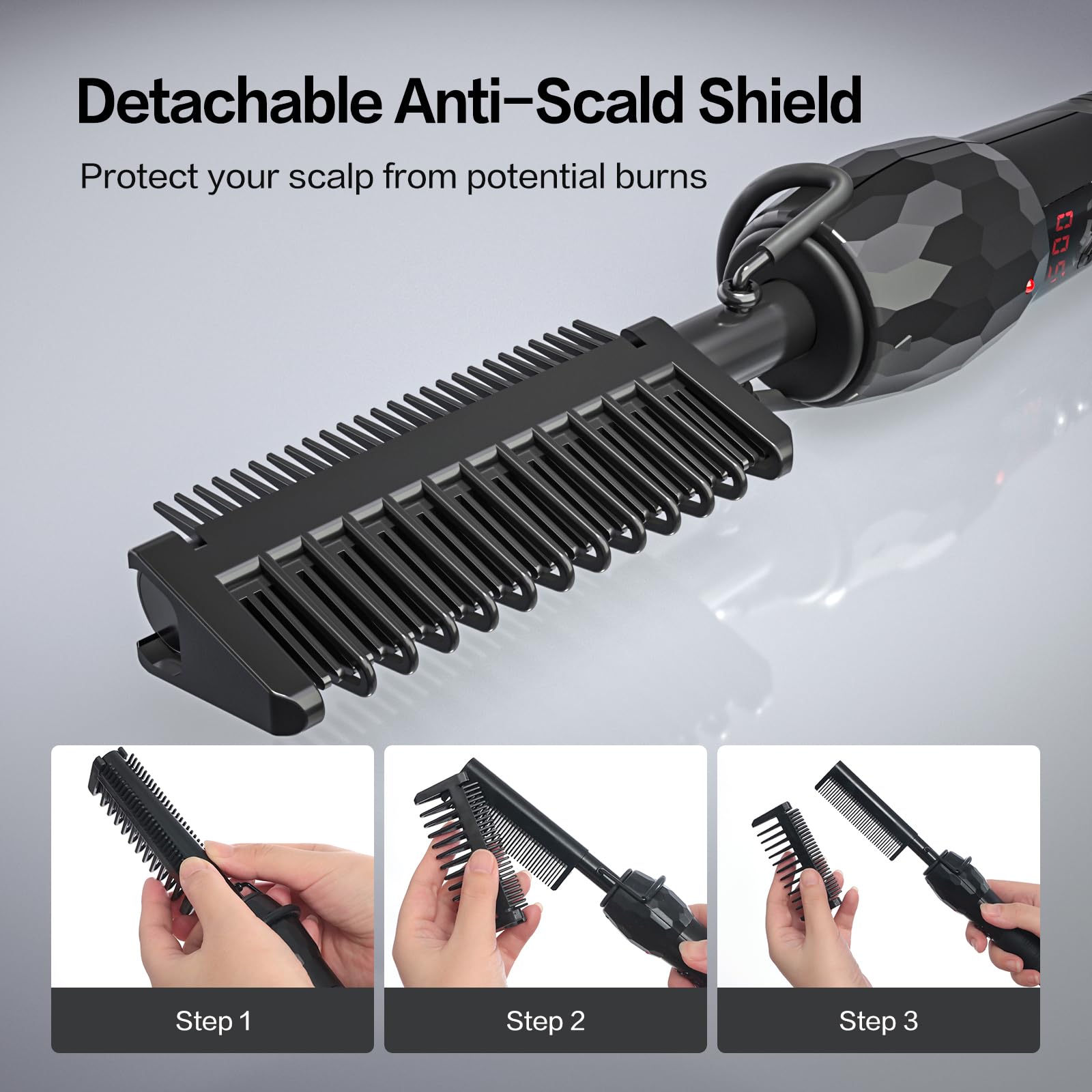 LURA hot comb with 60-minute auto shut-off for safety