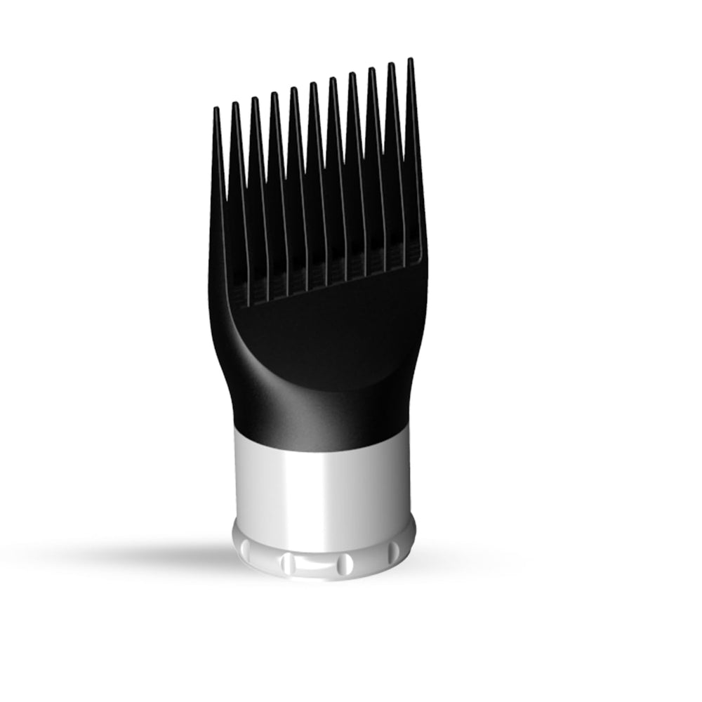LURA blow dryer comb in use for efficient styling on textured hair