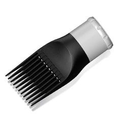 LURA blow dryer comb attachment side view showing wide nozzle compatibility for versatile styling