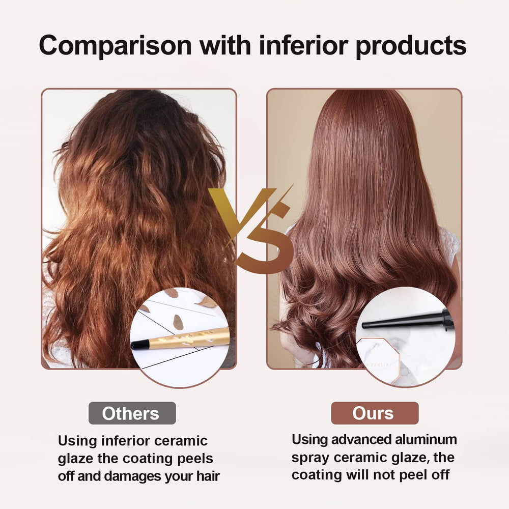 LURA curling wand with temperature settings for versatile styling options