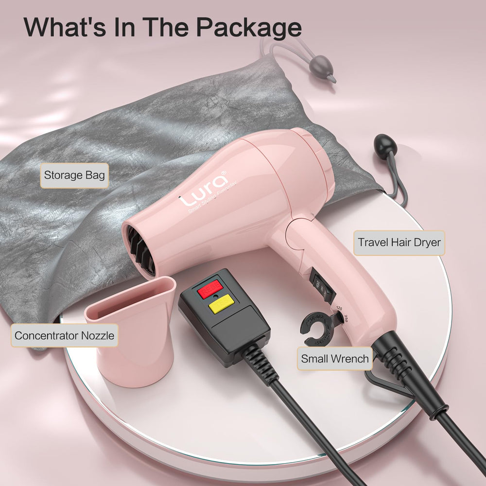 LURA concentrator nozzle attached for precise styling on straight, smooth hair.