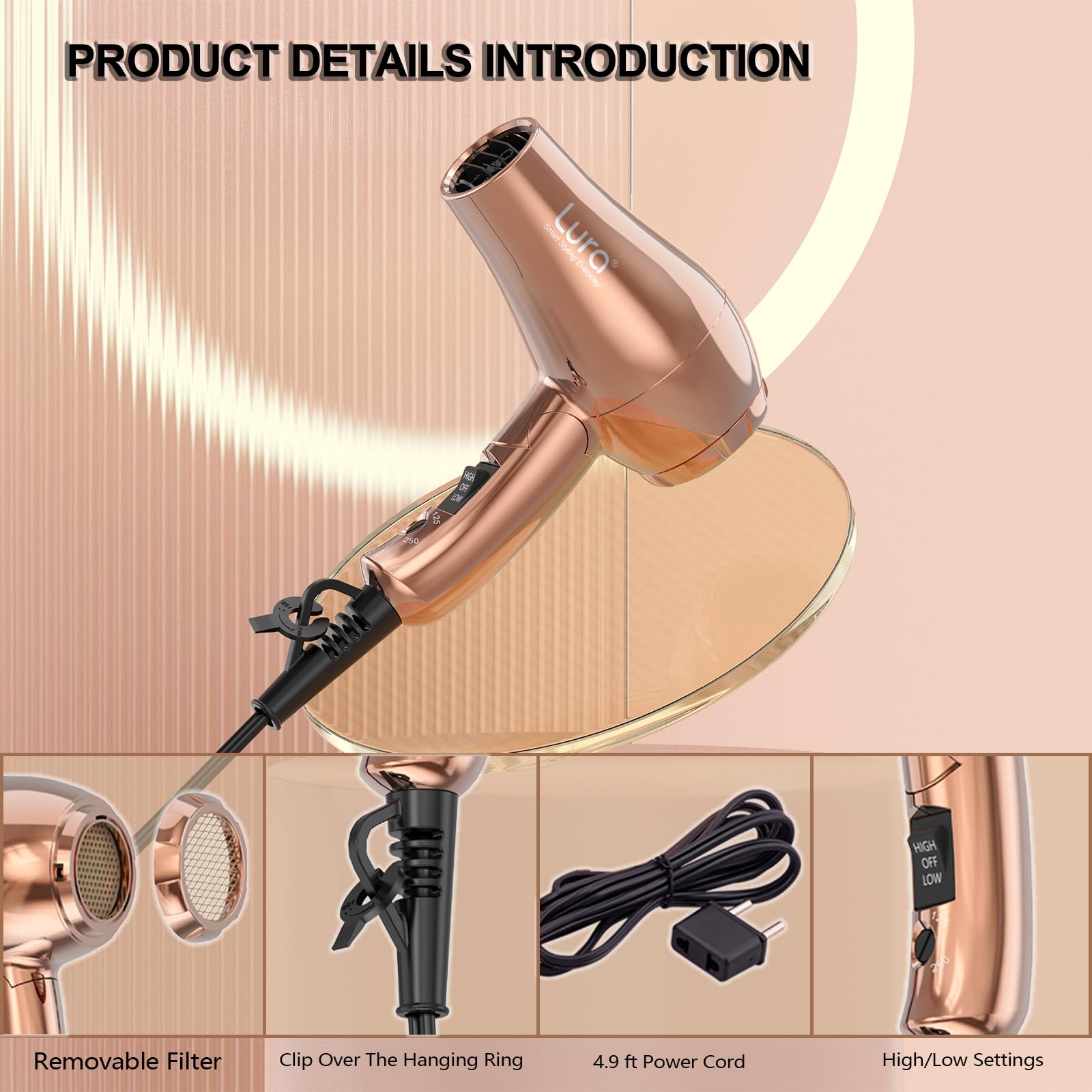 LURA diffuser attachment enhances natural curls and texture for mixed hair