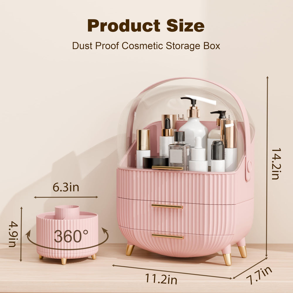 Lurcns pink makeup organizer with brush holder supports tidy beauty routines.