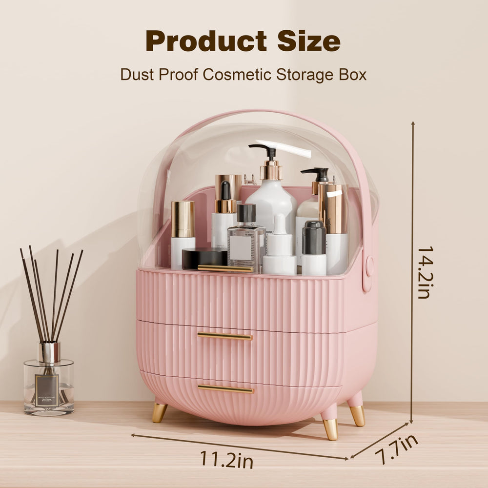 lurcns makeup organizer pink gift-ready-packaging suggests a thoughtful present for beauty lovers.