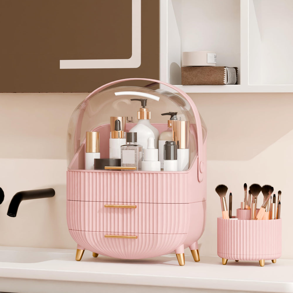 Lurcns vanity display organizer with drawer storage fits skincare and makeup tools.