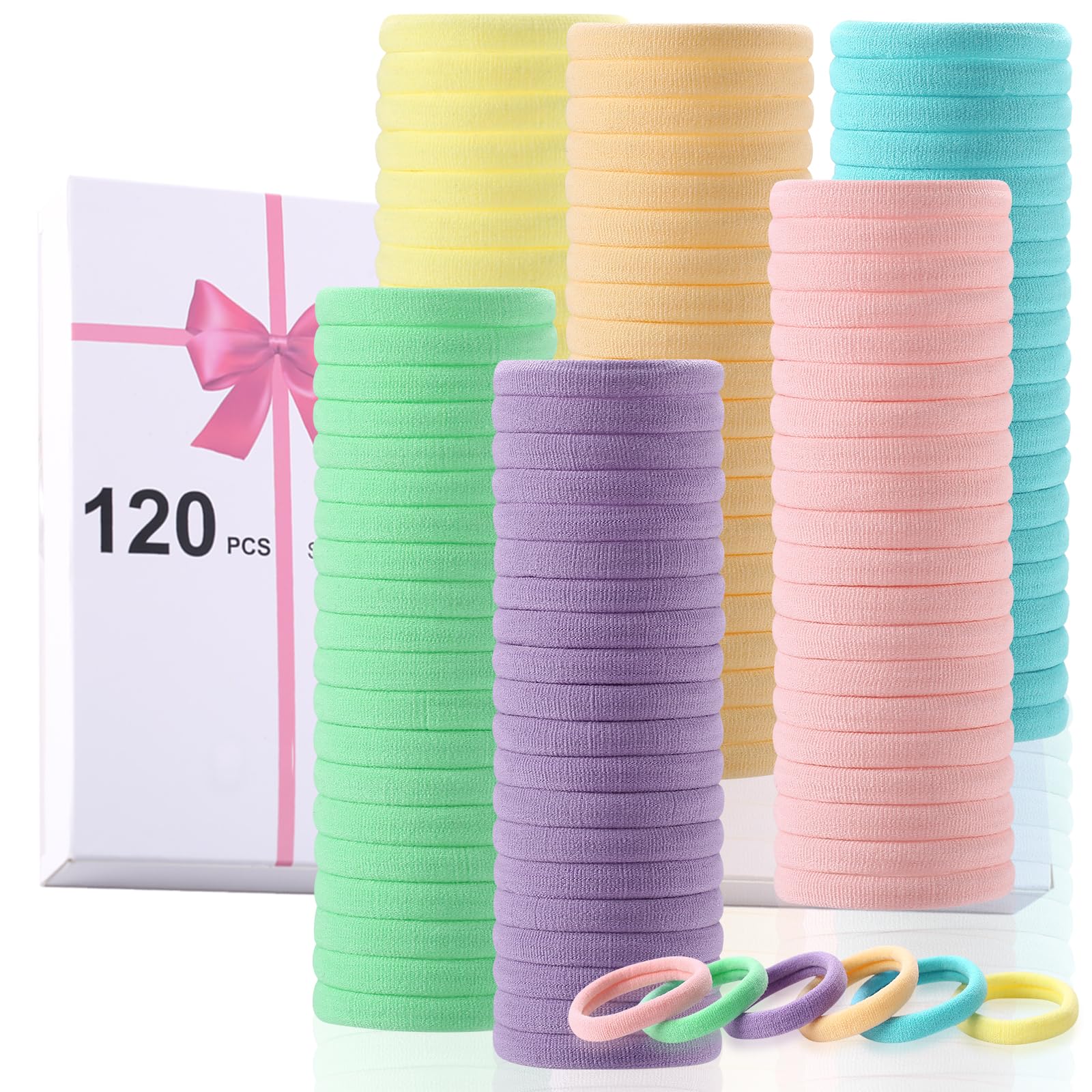 LuSeren 120pcs hair ties in premium gift box for easy gifting.