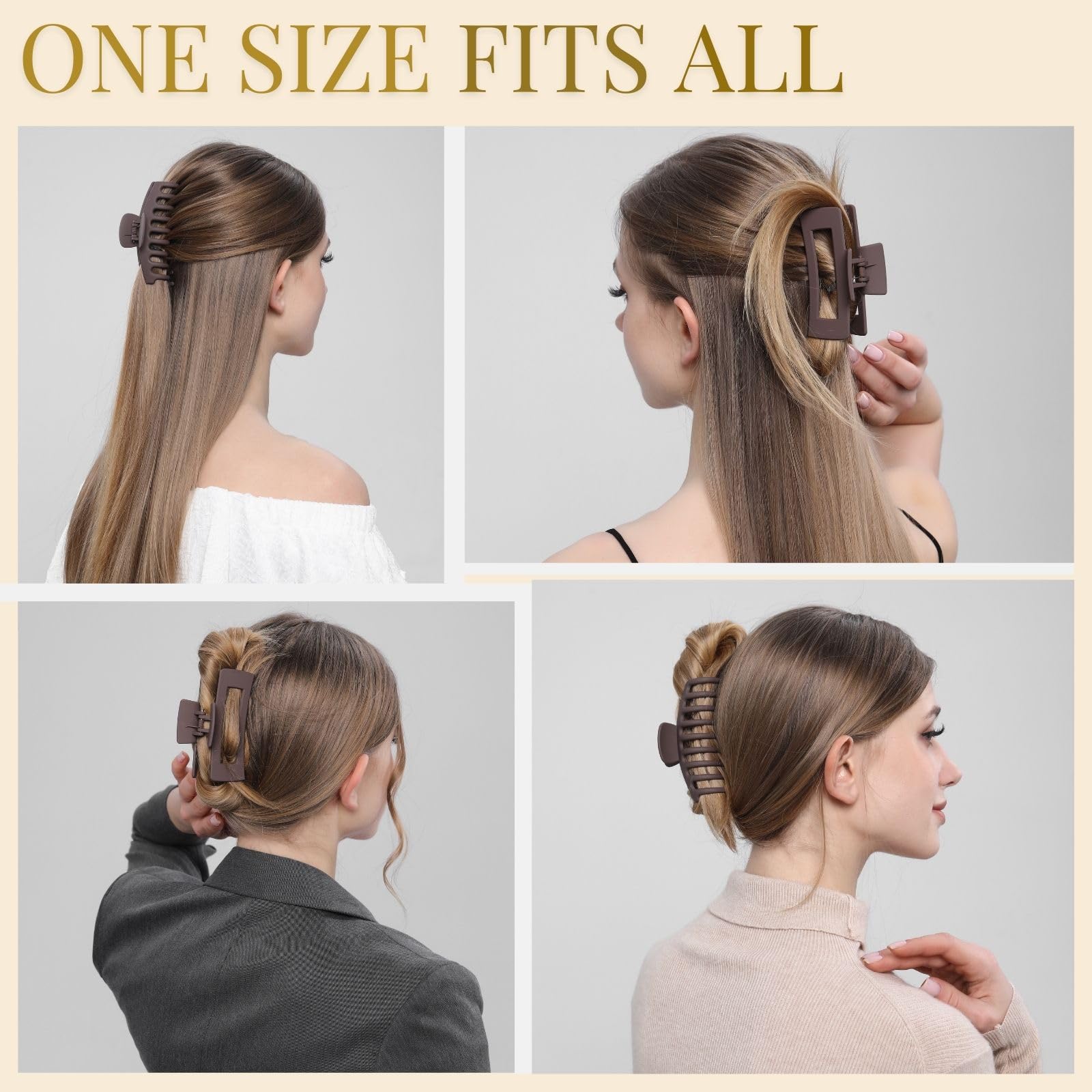 LuSeren 4.3 inch clip grips thick hair securely for styling sessions.