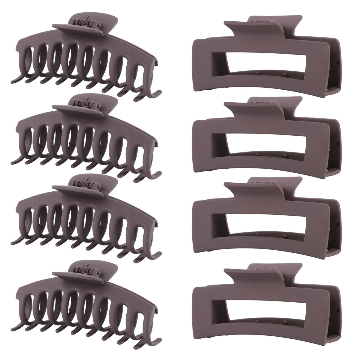 LuSeren brown hair clip 8-pack closeup shows durable matte finish for secure hold.
