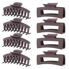 LuSeren brown hair clip 8-pack closeup shows durable matte finish for secure hold.