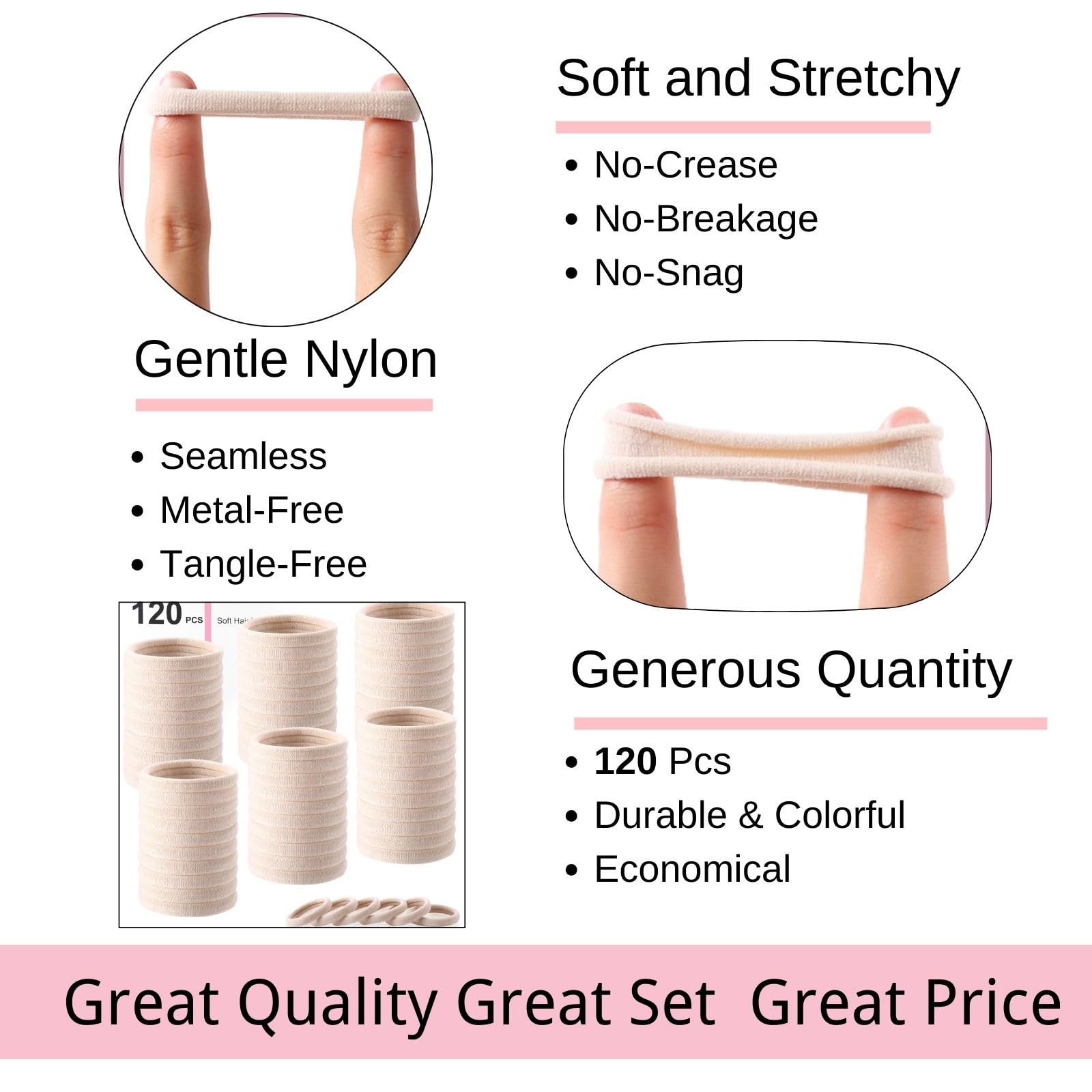 LuSeren hair ties for thick hair blonde designed for lasting style.