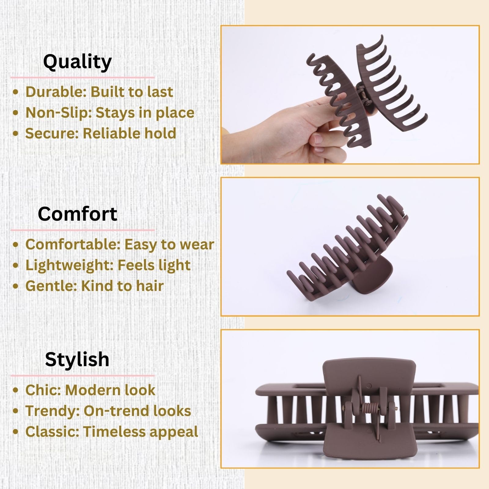 LuSeren inner teeth design adds extra grip for textured hair.