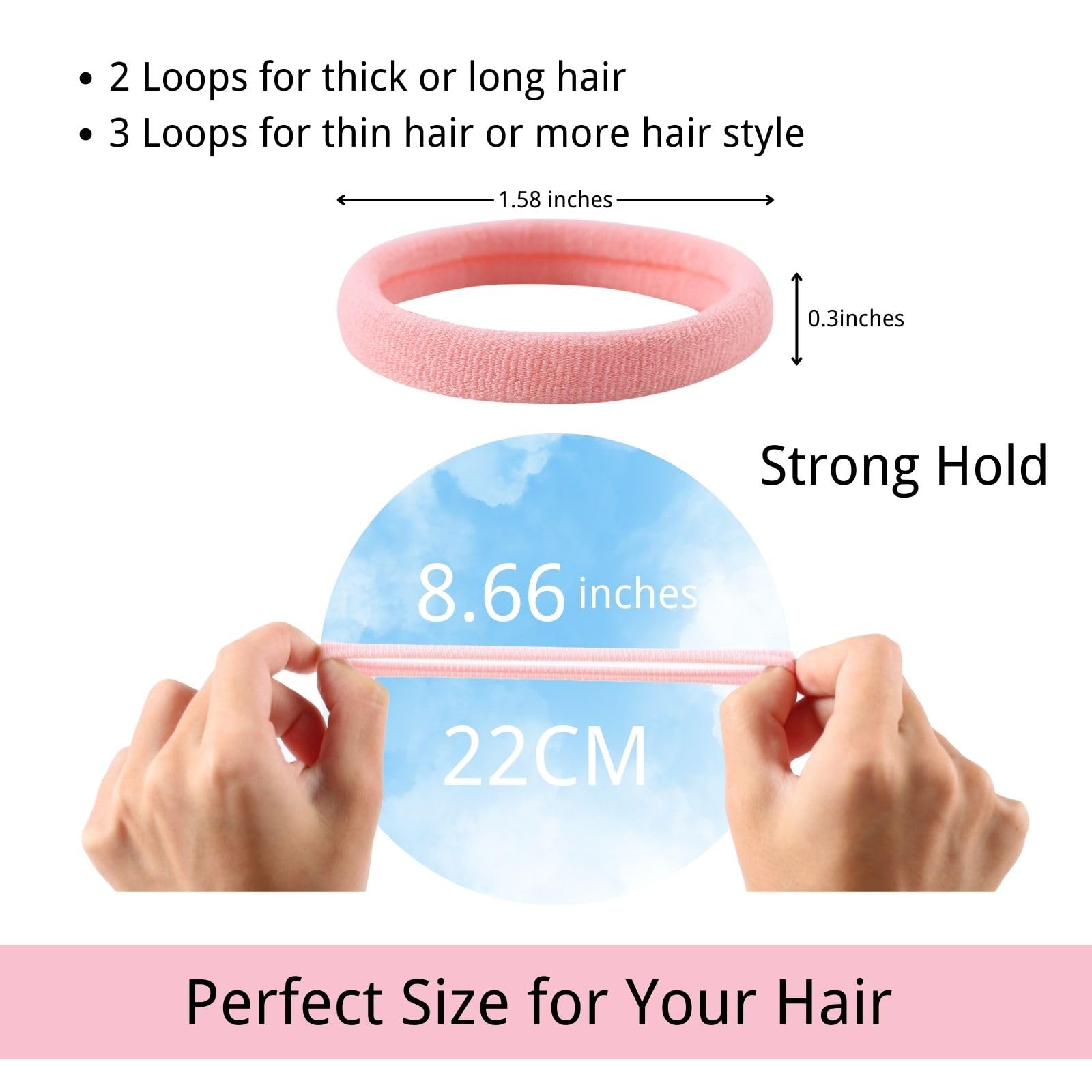 LuSeren nylon cloth hair ties show soft, snag-free texture.