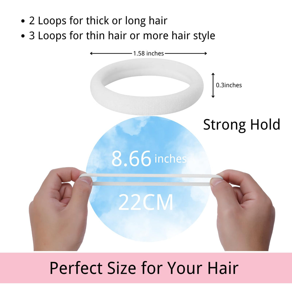LuSeren large soft seamless hair ties for secure ponytails without snagging