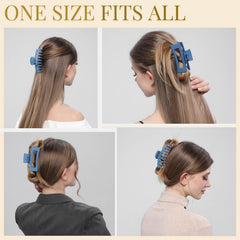 LuSeren matte blue clip closeup highlighting non-slip coating for smooth hair.