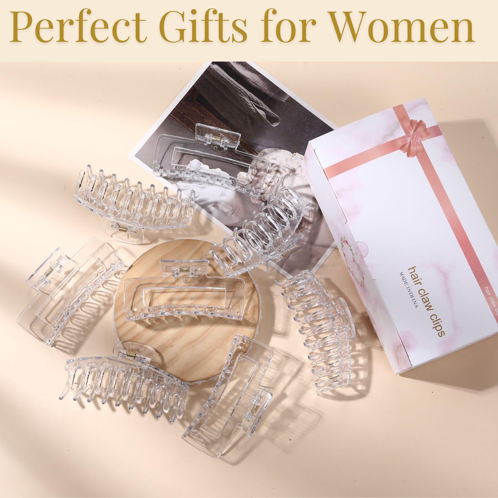LuSeren non-slip inner teeth securing smooth hair without snagging