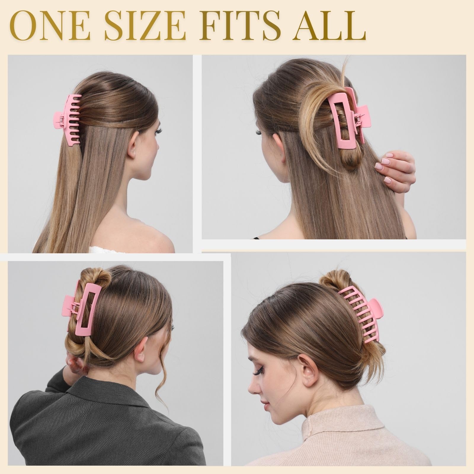 LuSeren large pink hair clip holds thick curls securely