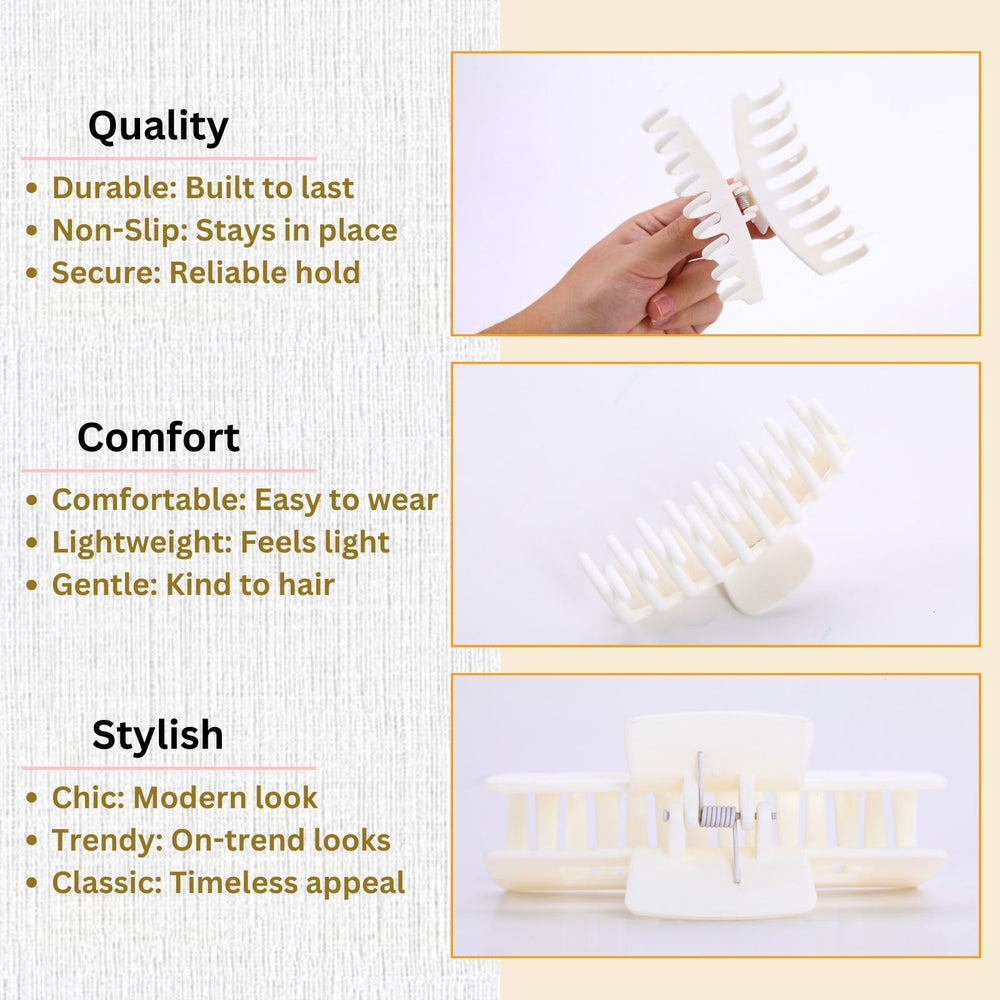 LuSeren white clip on straight hair shows secure grip.