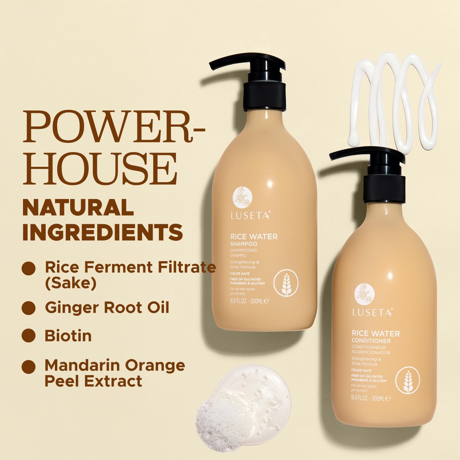 Luseta ancient rituals-inspired packaging conveying traditional haircare heritage.