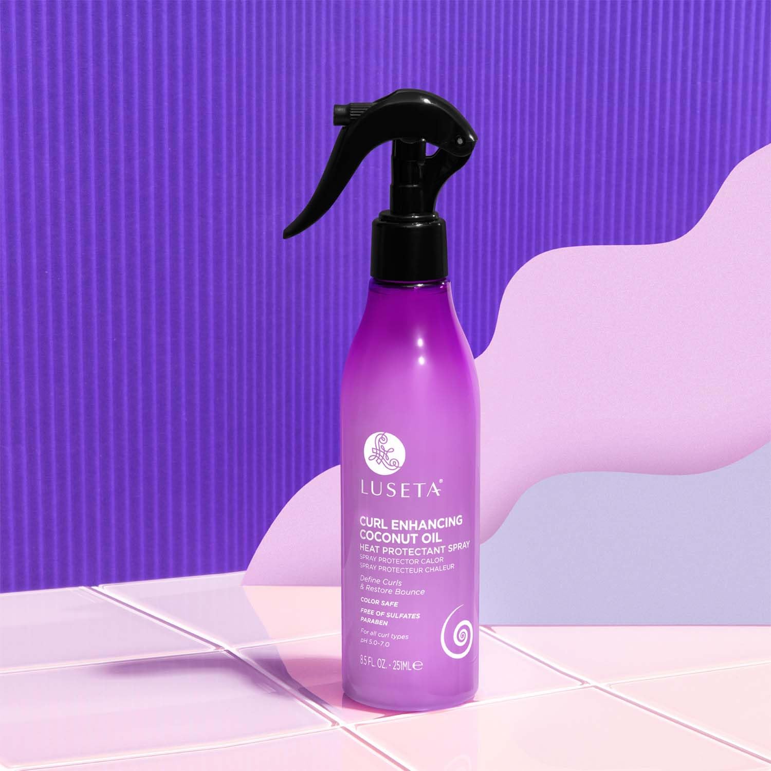 Luseta Argan and coconut oil enriched formula close-up for nourished shine.