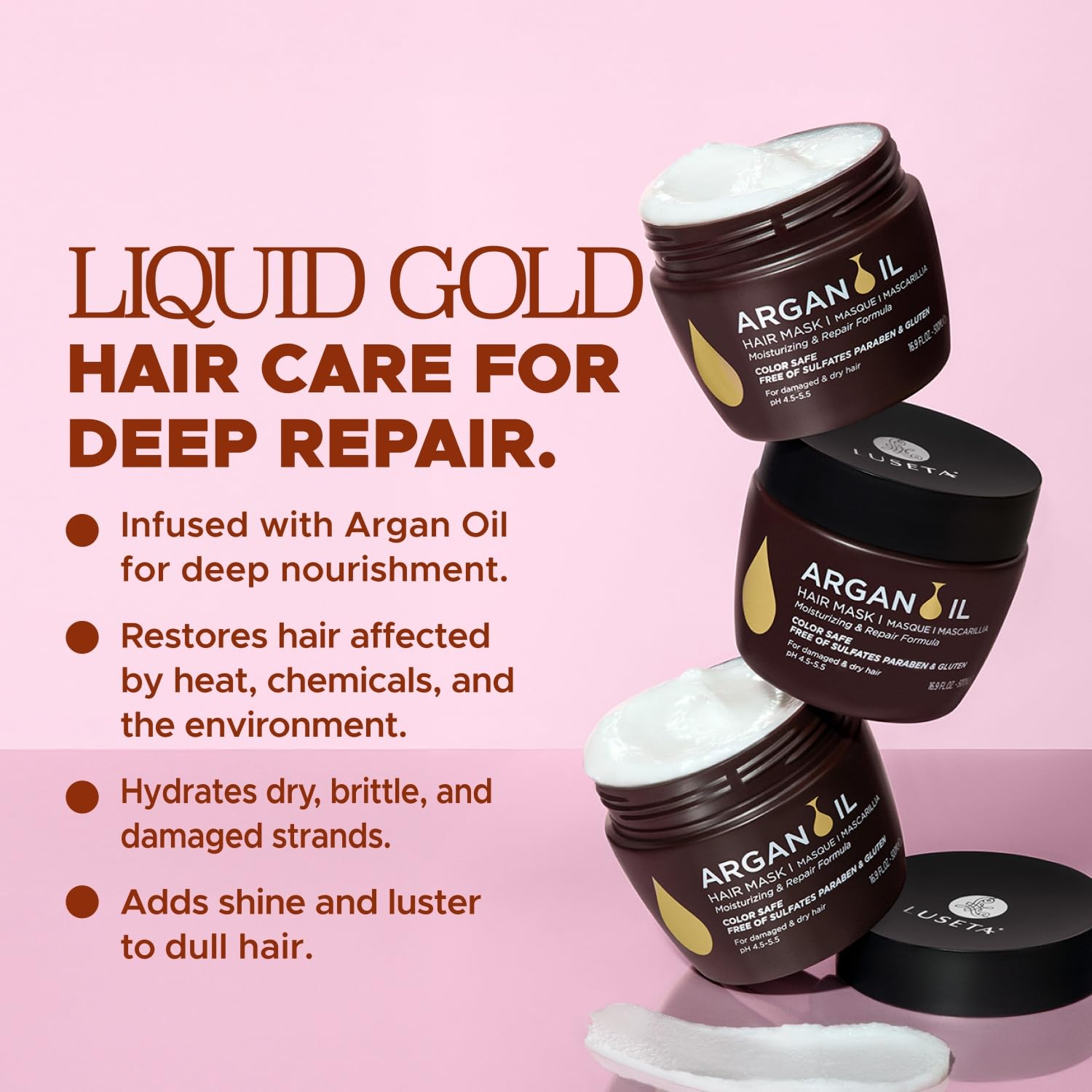 Luseta Argan Oil Hair Mask creamy texture ideal for easy application