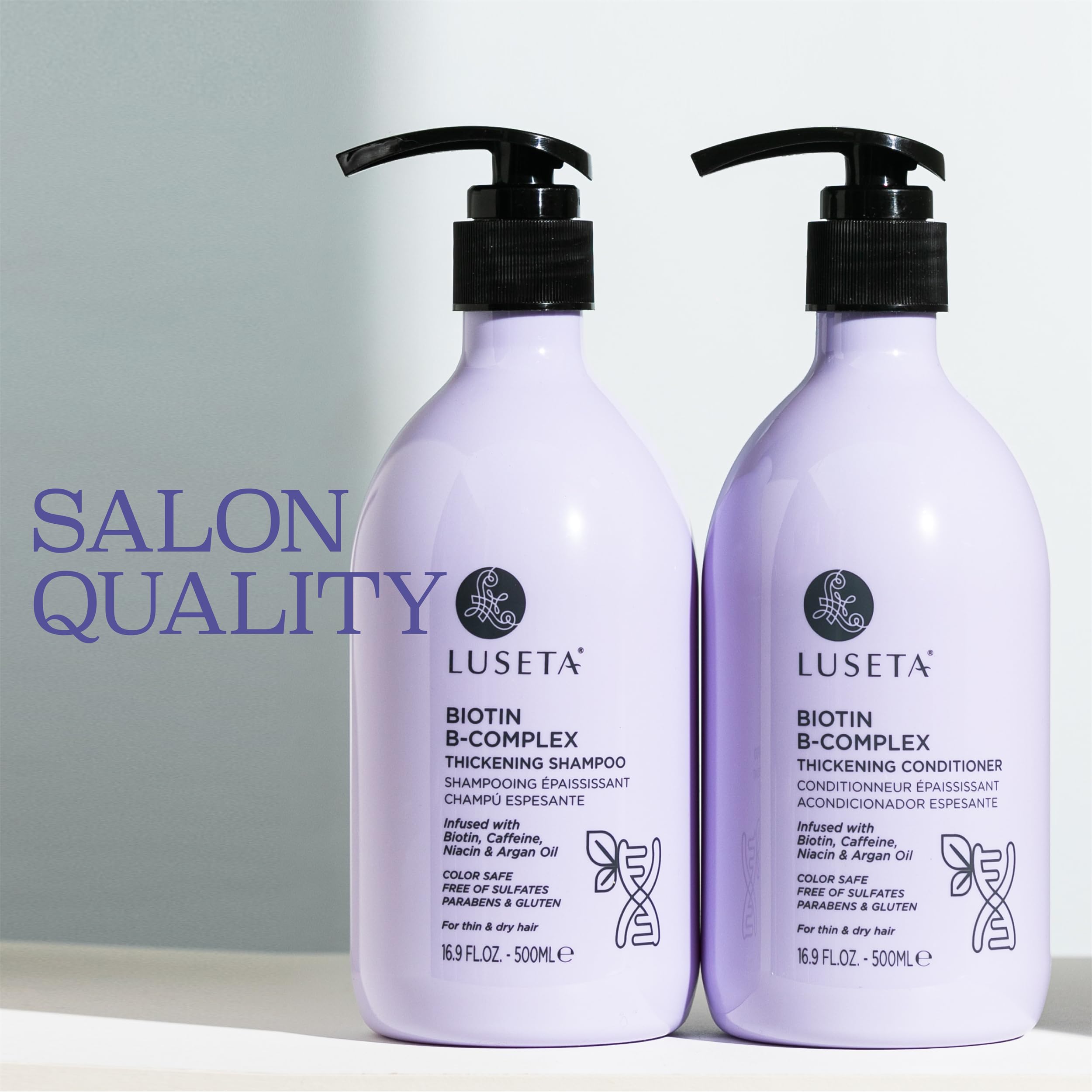 Luseta B-Complex on bathroom shelf suggests daily-use routine.