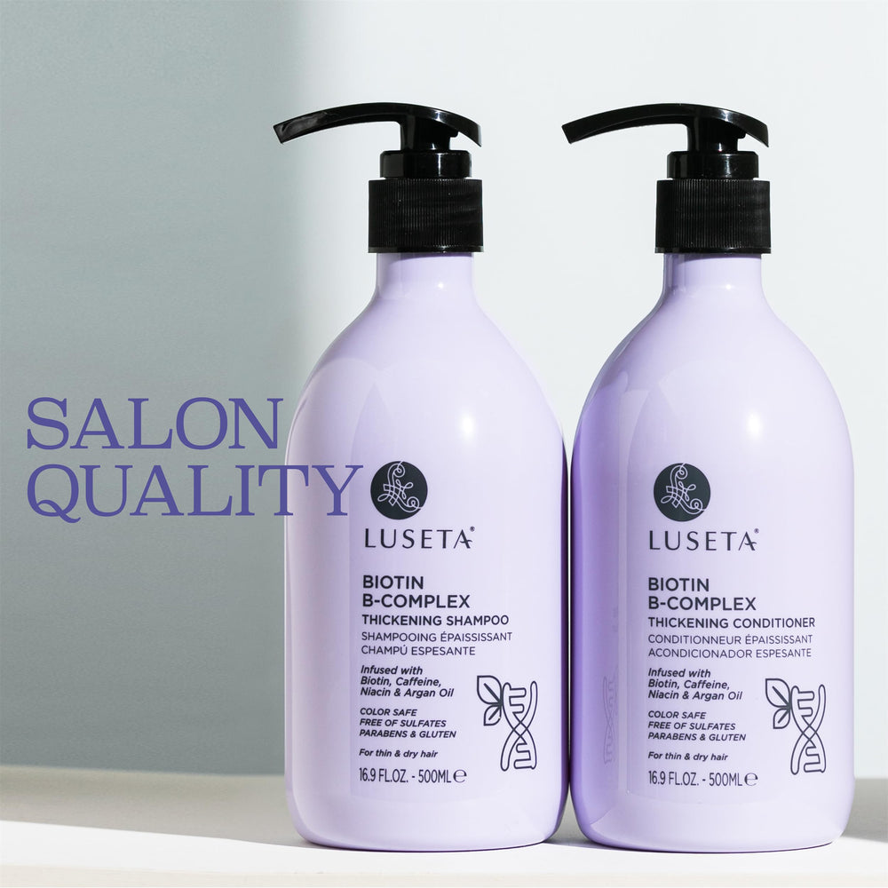 Luseta B-Complex on bathroom shelf suggests daily-use routine.