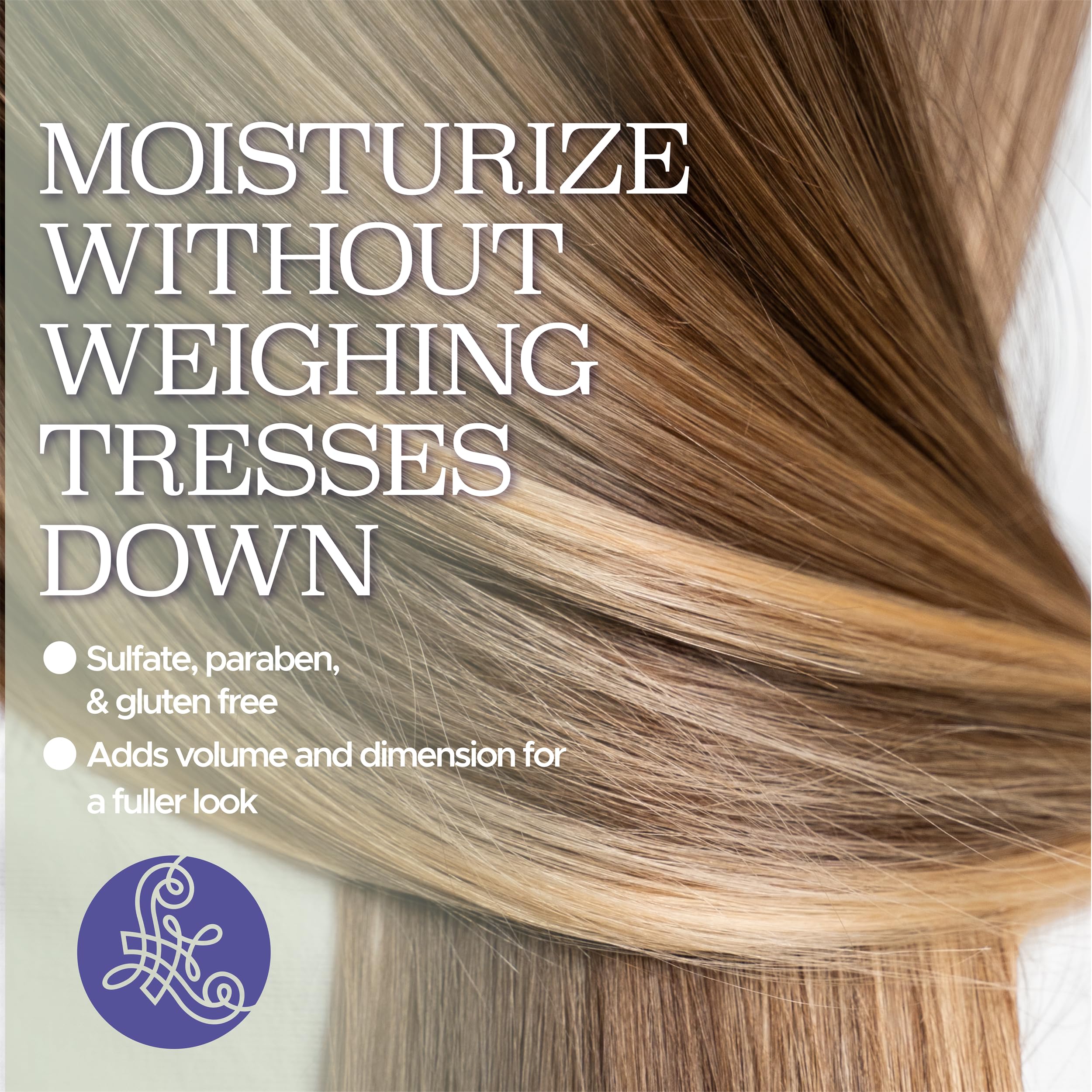 Luseta B-Complex Conditioner applied to smooth hair.
