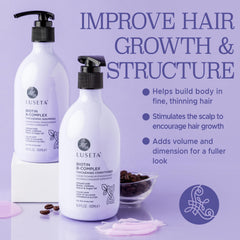 Luseta B-Complex Set packaging communicates color-safe, sulfate-free formula.