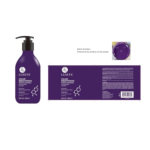 Luseta purple shampoo lather demonstrating a balanced cleansing routine in a bathroom.