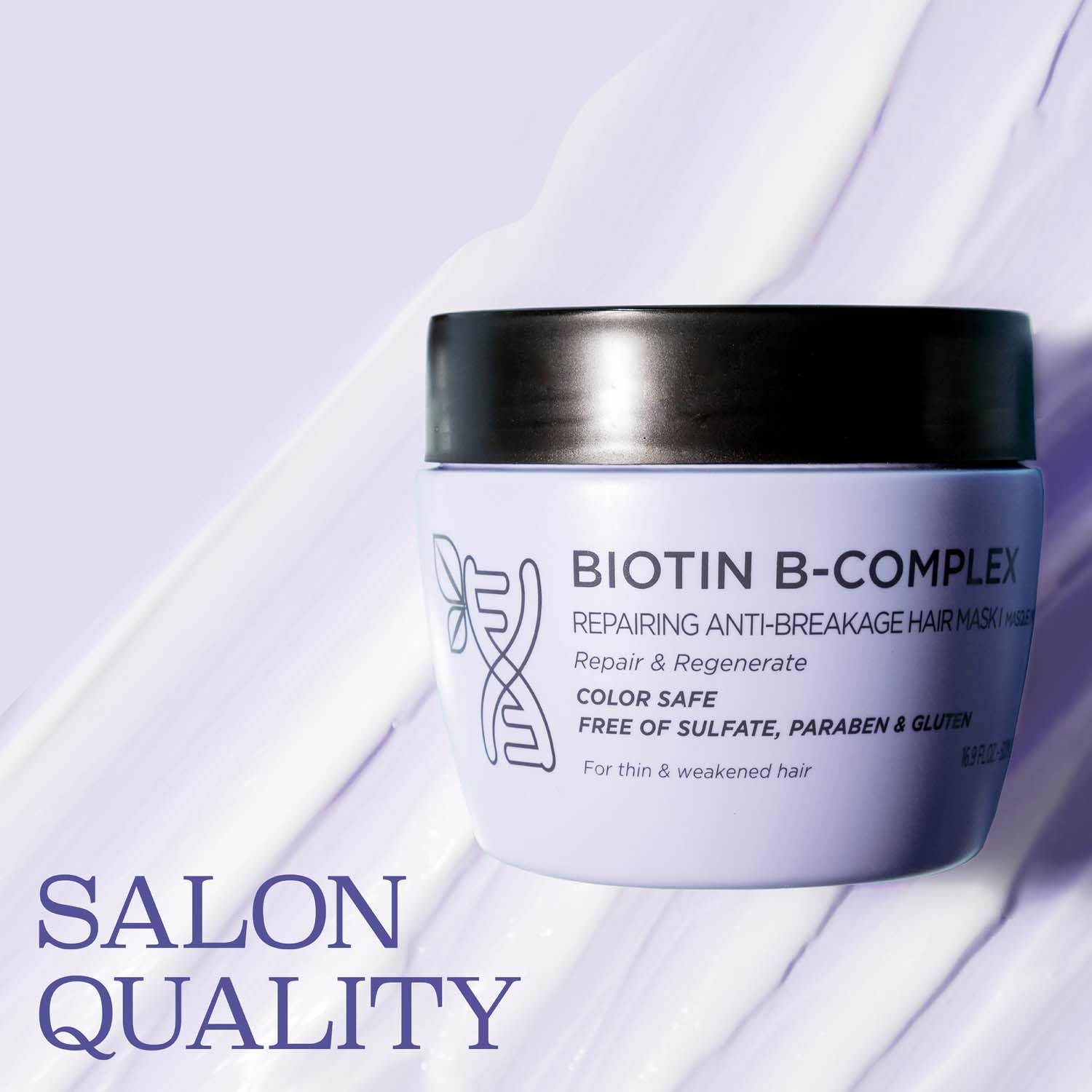 Luseta Biotin B-Complex Hair Mask cream on hand showing rich texture for strong hair