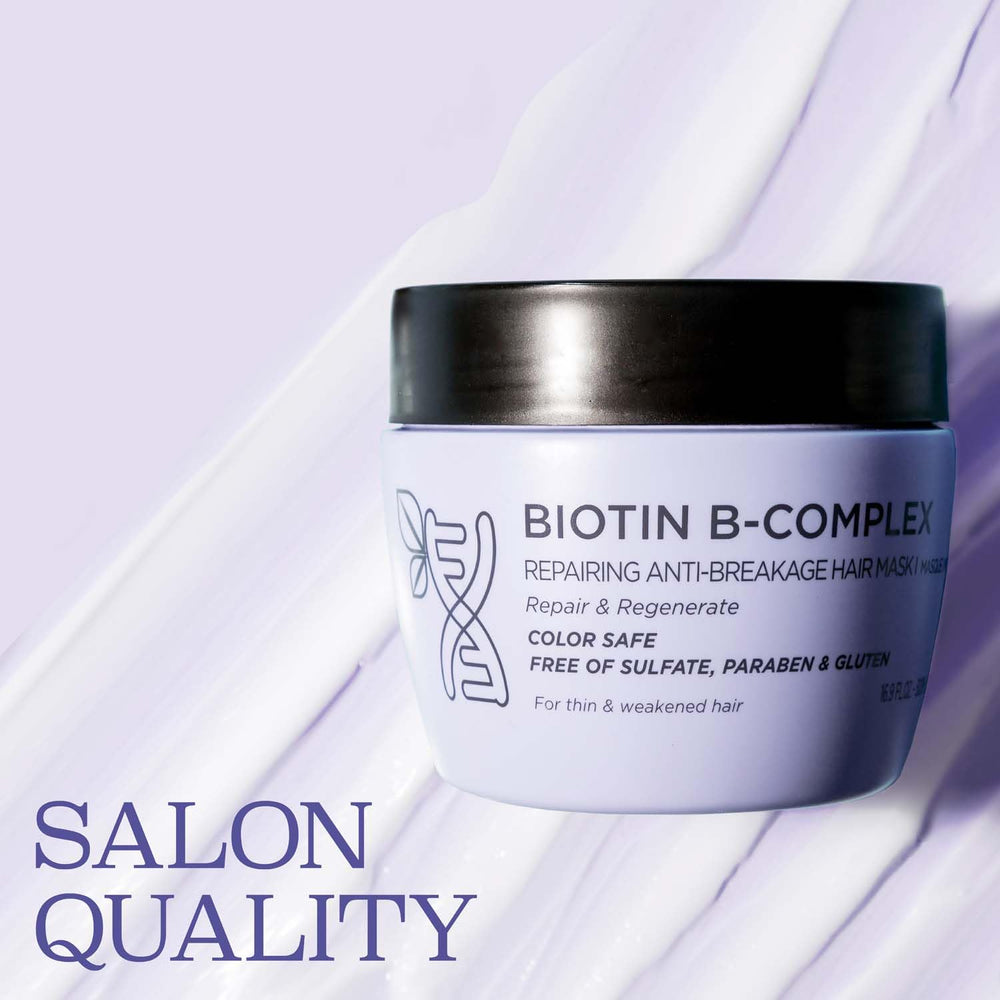 Luseta Biotin B-Complex Hair Mask cream on hand showing rich texture for strong hair