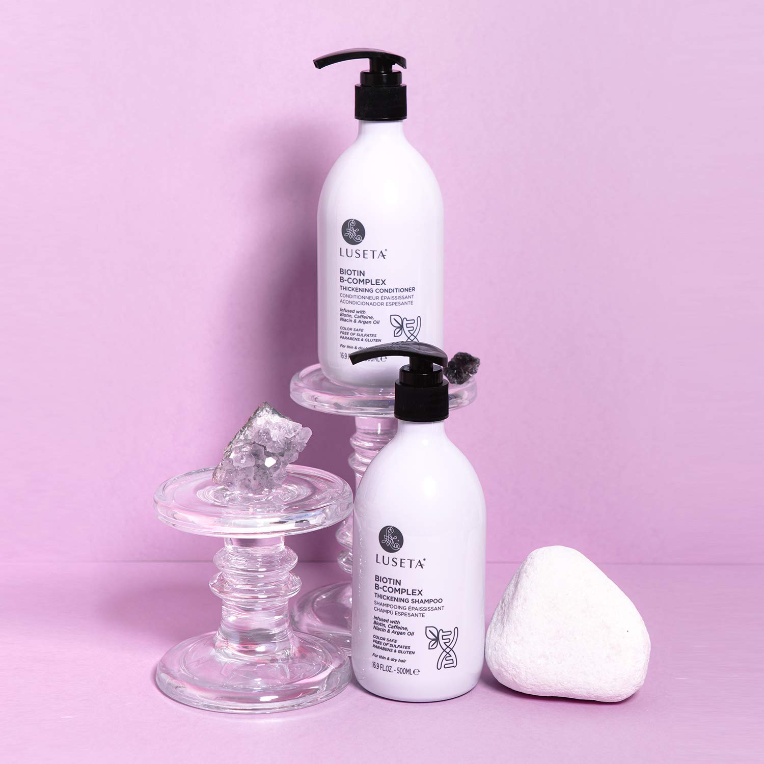 Luseta Biotin B-Complex Conditioner smoothing ends to help prevent breakage.