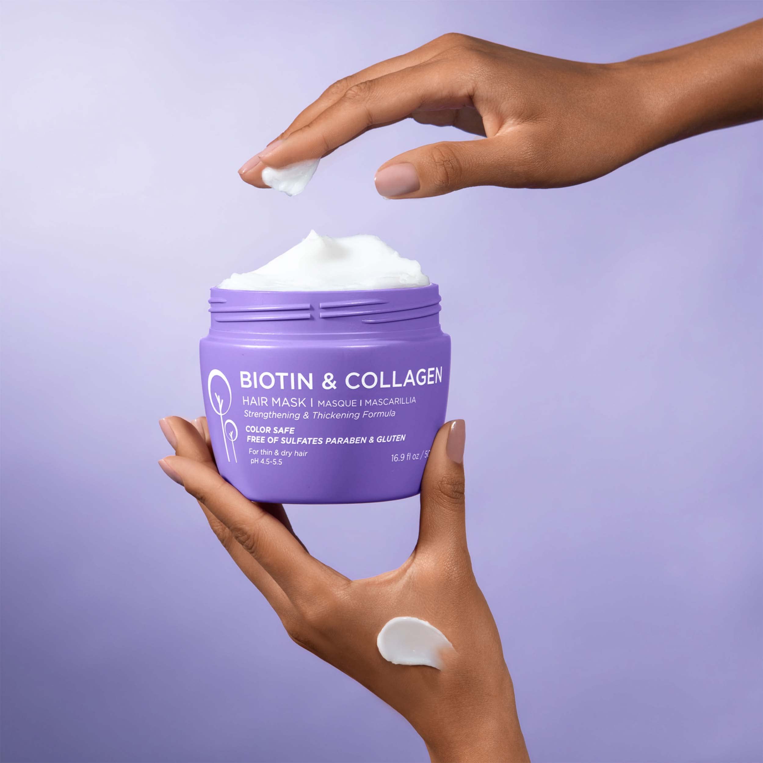 L LUSETA Luseta biotin collagen hair mask adds shine and smoothness to hair.