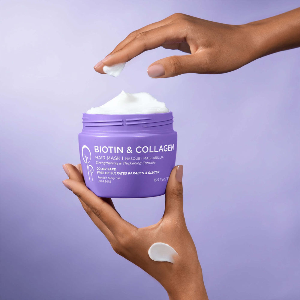 L LUSETA Luseta biotin collagen hair mask adds shine and smoothness to hair.