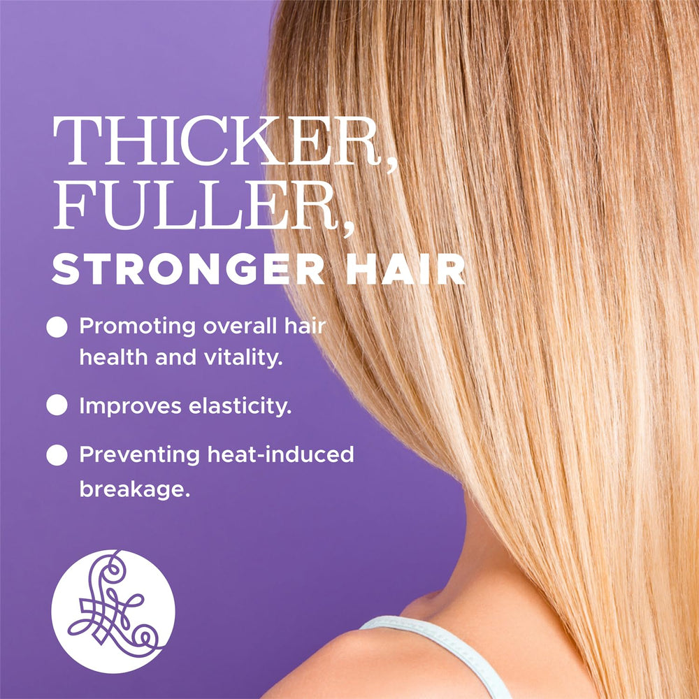 Luseta Biotin & Collagen Heat Protection Spray close-up nozzle; easy application before styling.