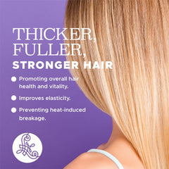 Luseta Biotin & Collagen Heat Protection Spray close-up nozzle; easy application before styling.